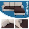 imageHVERSAILTEX Sectional Couch Covers 4 Pieces Sofa Seat Cushion Covers L Shape Separate Cushion Couch Chaise Cover for Both LeftRight Sectional Couch Seat Only 1 Chaise  3 Sofa GreyChocolate