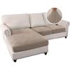 imageHVERSAILTEX Sectional Couch Covers 4 Pieces Sofa Seat Cushion Covers L Shape Separate Cushion Couch Chaise Cover for Both LeftRight Sectional Couch Seat Only 1 Chaise  3 Sofa GreySand