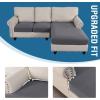 imageHVERSAILTEX Sectional Couch Covers 4 Pieces Sofa Seat Cushion Covers L Shape Separate Cushion Couch Chaise Cover for Both LeftRight Sectional Couch Seat Only 1 Chaise  3 Sofa GreyCharcoal Grey