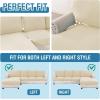 imageHVERSAILTEX Sectional Couch Covers 4 Pieces Sofa Seat Cushion Covers L Shape Separate Cushion Couch Chaise Cover for Both LeftRight Sectional Couch Seat Only 1 Chaise  3 Sofa GreyNatural