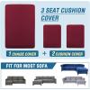 imageHVERSAILTEX Sectional Couch Covers 4 Pieces Sofa Seat Cushion Covers L Shape Separate Cushion Couch Chaise Cover for Both LeftRight Sectional Couch Seat Only 1 Chaise  3 Sofa GreyBurgundy