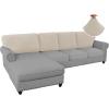 imageHVERSAILTEX Sectional Couch Covers 4 Pieces Sofa Seat Cushion Covers L Shape Separate Cushion Couch Chaise Cover for Both LeftRight Sectional Couch Seat Only 1 Chaise  3 Sofa GreyIsland Fossi