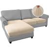 imageHVERSAILTEX Sectional Couch Covers 4 Pieces Sofa Seat Cushion Covers L Shape Separate Cushion Couch Chaise Cover for Both LeftRight Sectional Couch Seat Only 1 Chaise  3 Sofa GreyNatural