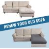 imageHVERSAILTEX Sectional Couch Covers 4 Pieces Sofa Seat Cushion Covers L Shape Separate Cushion Couch Chaise Cover for Both LeftRight Sectional Couch Seat Only 1 Chaise  3 Sofa GreyCharcoal Grey