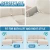 imageHVERSAILTEX Sectional Couch Covers 4 Pieces Sofa Seat Cushion Covers L Shape Separate Cushion Couch Chaise Cover for Both LeftRight Sectional Couch Seat Only 1 Chaise  3 Sofa GreyIvory