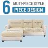 imageHVERSAILTEX Sectional Couch Covers 4 Pieces Sofa Seat Cushion Covers L Shape Separate Cushion Couch Chaise Cover for Both LeftRight Sectional Couch Seat Only 1 Chaise  3 Sofa GreyNatural