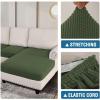 imageHVERSAILTEX Sectional Couch Covers 4 Pieces Sofa Seat Cushion Covers L Shape Separate Cushion Couch Chaise Cover for Both LeftRight Sectional Couch Seat Only 1 Chaise  3 Sofa GreyBronze Green
