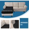 imageHVERSAILTEX Sectional Couch Covers 4 Pieces Sofa Seat Cushion Covers L Shape Separate Cushion Couch Chaise Cover for Both LeftRight Sectional Couch Seat Only 1 Chaise  3 Sofa GreyBlack