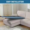 imageHVERSAILTEX Sectional Couch Covers 4 Pieces Sofa Seat Cushion Covers L Shape Separate Cushion Couch Chaise Cover for Both LeftRight Sectional Couch Seat Only 1 Chaise  3 Sofa GreyDusty Blue