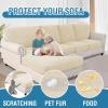 imageHVERSAILTEX Sectional Couch Covers 4 Pieces Sofa Seat Cushion Covers L Shape Separate Cushion Couch Chaise Cover for Both LeftRight Sectional Couch Seat Only 1 Chaise  3 Sofa GreyNatural