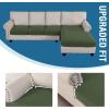 imageHVERSAILTEX Sectional Couch Covers 4 Pieces Sofa Seat Cushion Covers L Shape Separate Cushion Couch Chaise Cover for Both LeftRight Sectional Couch Seat Only 1 Chaise  3 Sofa GreyBronze Green