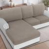 imageHVERSAILTEX Sectional Couch Covers 4 Pieces Sofa Seat Cushion Covers L Shape Separate Cushion Couch Chaise Cover for Both LeftRight Sectional Couch Seat Only 1 Chaise  3 Sofa GreyTaupe