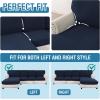 imageHVERSAILTEX Sectional Couch Covers 4 Pieces Sofa Seat Cushion Covers L Shape Separate Cushion Couch Chaise Cover for Both LeftRight Sectional Couch Seat Only 1 Chaise  3 Sofa GreyNavy