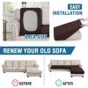 imageHVERSAILTEX Sectional Couch Covers 4 Pieces Sofa Seat Cushion Covers L Shape Separate Cushion Couch Chaise Cover for Both LeftRight Sectional Couch Seat Only 1 Chaise  3 Sofa GreyChocolate