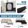 imageHVERSAILTEX Sectional Couch Covers 4 Pieces Sofa Seat Cushion Covers L Shape Separate Cushion Couch Chaise Cover for Both LeftRight Sectional Couch Seat Only 1 Chaise  3 Sofa GreyBlack
