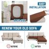 imageHVERSAILTEX Sectional Couch Covers 4 Pieces Sofa Seat Cushion Covers L Shape Separate Cushion Couch Chaise Cover for Both LeftRight Sectional Couch Seat Only 1 Chaise  3 Sofa GreyCaramel