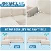 imageHVERSAILTEX Sectional Couch Covers 4 Pieces Sofa Seat Cushion Covers L Shape Separate Cushion Couch Chaise Cover for Both LeftRight Sectional Couch Seat Only 1 Chaise  3 Sofa GreyIvory