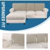 imageHVERSAILTEX Sectional Couch Covers 4 Pieces Sofa Seat Cushion Covers L Shape Separate Cushion Couch Chaise Cover for Both LeftRight Sectional Couch Seat Only 1 Chaise  3 Sofa GreyIsland Fossi