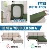 imageHVERSAILTEX Sectional Couch Covers 4 Pieces Sofa Seat Cushion Covers L Shape Separate Cushion Couch Chaise Cover for Both LeftRight Sectional Couch Seat Only 1 Chaise  3 Sofa GreyBronze Green
