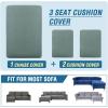 imageHVERSAILTEX Sectional Couch Covers 4 Pieces Sofa Seat Cushion Covers L Shape Separate Cushion Couch Chaise Cover for Both LeftRight Sectional Couch Seat Only 1 Chaise  3 Sofa GreySage