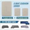 imageHVERSAILTEX Sectional Couch Covers 4 Pieces Sofa Seat Cushion Covers L Shape Separate Cushion Couch Chaise Cover for Both LeftRight Sectional Couch Seat Only 1 Chaise  3 Sofa GreyIsland Fossi
