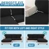 imageHVERSAILTEX Sectional Couch Covers 4 Pieces Sofa Seat Cushion Covers L Shape Separate Cushion Couch Chaise Cover for Both LeftRight Sectional Couch Seat Only 1 Chaise  3 Sofa GreyBlack