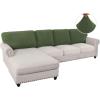 imageHVERSAILTEX Sectional Couch Covers 4 Pieces Sofa Seat Cushion Covers L Shape Separate Cushion Couch Chaise Cover for Both LeftRight Sectional Couch Seat Only 1 Chaise  3 Sofa GreyBronze Green