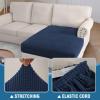 imageHVERSAILTEX Sectional Couch Covers 4 Pieces Sofa Seat Cushion Covers L Shape Separate Cushion Couch Chaise Cover for Both LeftRight Sectional Couch Seat Only 1 Chaise  3 Sofa GreyNavy