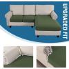 imageHVERSAILTEX Sectional Couch Covers 4 Pieces Sofa Seat Cushion Covers L Shape Separate Cushion Couch Chaise Cover for Both LeftRight Sectional Couch Seat Only 1 Chaise  3 Sofa GreyBronze Green