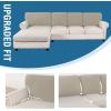 imageHVERSAILTEX Sectional Couch Covers 4 Pieces Sofa Seat Cushion Covers L Shape Separate Cushion Couch Chaise Cover for Both LeftRight Sectional Couch Seat Only 1 Chaise  3 Sofa GreyIsland Fossi