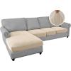 imageHVERSAILTEX Sectional Couch Covers 4 Pieces Sofa Seat Cushion Covers L Shape Separate Cushion Couch Chaise Cover for Both LeftRight Sectional Couch Seat Only 1 Chaise  3 Sofa GreyNatural