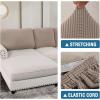 imageHVERSAILTEX Sectional Couch Covers 4 Pieces Sofa Seat Cushion Covers L Shape Separate Cushion Couch Chaise Cover for Both LeftRight Sectional Couch Seat Only 1 Chaise  3 Sofa GreySand