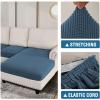 imageHVERSAILTEX Sectional Couch Covers 4 Pieces Sofa Seat Cushion Covers L Shape Separate Cushion Couch Chaise Cover for Both LeftRight Sectional Couch Seat Only 1 Chaise  3 Sofa GreyDusty Blue