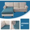 imageHVERSAILTEX Sectional Couch Covers 4 Pieces Sofa Seat Cushion Covers L Shape Separate Cushion Couch Chaise Cover for Both LeftRight Sectional Couch Seat Only 1 Chaise  3 Sofa GreyStorm Blue