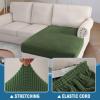 imageHVERSAILTEX Sectional Couch Covers 4 Pieces Sofa Seat Cushion Covers L Shape Separate Cushion Couch Chaise Cover for Both LeftRight Sectional Couch Seat Only 1 Chaise  3 Sofa GreyBronze Green