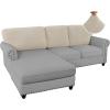imageHVERSAILTEX Sectional Couch Covers 4 Pieces Sofa Seat Cushion Covers L Shape Separate Cushion Couch Chaise Cover for Both LeftRight Sectional Couch Seat Only 1 Chaise  3 Sofa GreyIsland Fossi