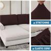 imageHVERSAILTEX Sectional Couch Covers 4 Pieces Sofa Seat Cushion Covers L Shape Separate Cushion Couch Chaise Cover for Both LeftRight Sectional Couch Seat Only 1 Chaise  3 Sofa GreyChocolate