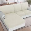 imageHVERSAILTEX Sectional Couch Covers 4 Pieces Sofa Seat Cushion Covers L Shape Separate Cushion Couch Chaise Cover for Both LeftRight Sectional Couch Seat Only 1 Chaise  3 Sofa GreyPorcelain