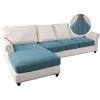 imageHVERSAILTEX Sectional Couch Covers 4 Pieces Sofa Seat Cushion Covers L Shape Separate Cushion Couch Chaise Cover for Both LeftRight Sectional Couch Seat Only 1 Chaise  3 Sofa GreyStorm Blue