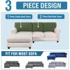 imageHVERSAILTEX Sectional Couch Covers 4 Pieces Sofa Seat Cushion Covers L Shape Separate Cushion Couch Chaise Cover for Both LeftRight Sectional Couch Seat Only 1 Chaise  3 Sofa GreyBronze Green