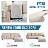 imageHVERSAILTEX Sectional Couch Covers 4 Pieces Sofa Seat Cushion Covers L Shape Separate Cushion Couch Chaise Cover for Both LeftRight Sectional Couch Seat Only 1 Chaise  3 Sofa GreyIvory