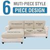 imageHVERSAILTEX Sectional Couch Covers 4 Pieces Sofa Seat Cushion Covers L Shape Separate Cushion Couch Chaise Cover for Both LeftRight Sectional Couch Seat Only 1 Chaise  3 Sofa GreyIsland Fossi
