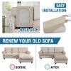 imageHVERSAILTEX Sectional Couch Covers 4 Pieces Sofa Seat Cushion Covers L Shape Separate Cushion Couch Chaise Cover for Both LeftRight Sectional Couch Seat Only 1 Chaise  3 Sofa GreyIsland Fossi