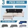 imageHVERSAILTEX Sectional Couch Covers 4 Pieces Sofa Seat Cushion Covers L Shape Separate Cushion Couch Chaise Cover for Both LeftRight Sectional Couch Seat Only 1 Chaise  3 Sofa GreyBlack