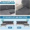 imageHVERSAILTEX Sectional Couch Covers 4 Pieces Sofa Seat Cushion Covers L Shape Separate Cushion Couch Chaise Cover for Both LeftRight Sectional Couch Seat Only 1 Chaise  3 Sofa GreyCharcoal Grey