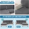 imageHVERSAILTEX Sectional Couch Covers 4 Pieces Sofa Seat Cushion Covers L Shape Separate Cushion Couch Chaise Cover for Both LeftRight Sectional Couch Seat Only 1 Chaise  3 Sofa GreyCharcoal Grey