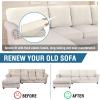 imageHVERSAILTEX Sectional Couch Covers 4 Pieces Sofa Seat Cushion Covers L Shape Separate Cushion Couch Chaise Cover for Both LeftRight Sectional Couch Seat Only 1 Chaise  3 Sofa GreyIvory