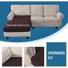 imageHVERSAILTEX Sectional Couch Covers 4 Pieces Sofa Seat Cushion Covers L Shape Separate Cushion Couch Chaise Cover for Both LeftRight Sectional Couch Seat Only 1 Chaise  3 Sofa GreyChocolate
