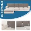 imageHVERSAILTEX Sectional Couch Covers 4 Pieces Sofa Seat Cushion Covers L Shape Separate Cushion Couch Chaise Cover for Both LeftRight Sectional Couch Seat Only 1 Chaise  3 Sofa GreyTaupe
