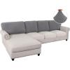 imageHVERSAILTEX Sectional Couch Covers 4 Pieces Sofa Seat Cushion Covers L Shape Separate Cushion Couch Chaise Cover for Both LeftRight Sectional Couch Seat Only 1 Chaise  3 Sofa GreyDove